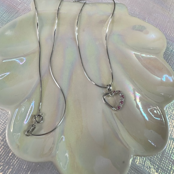 Jewelry - New sterling silver saphires  heart necklace